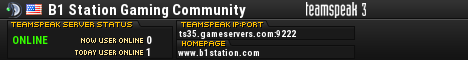 B1 Station Gaming Community TeamSpeak Viewer B1 Station Gaming Community TeamSpeak Viewer